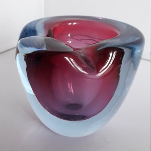 Heavy Studio Art Glass Vase 3&quot; High 3&quot; Diameter