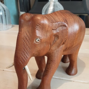 13 cm High Teak Elephant