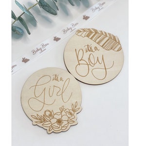 | de révélation du genre du bébé C’est une fille | C’est un signe en bois garçon | | des panneaux d’annonce carte Baby Milestone | | nouveau-né Idée cadeau Baby Shower