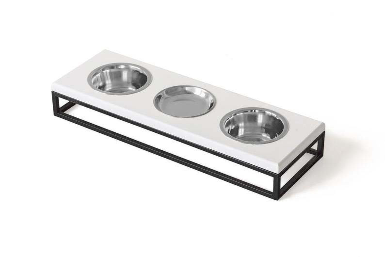 Pet Food Bowl Stand 3 Bowls Pet Feeder Small Dog Bowl Stand Etsy