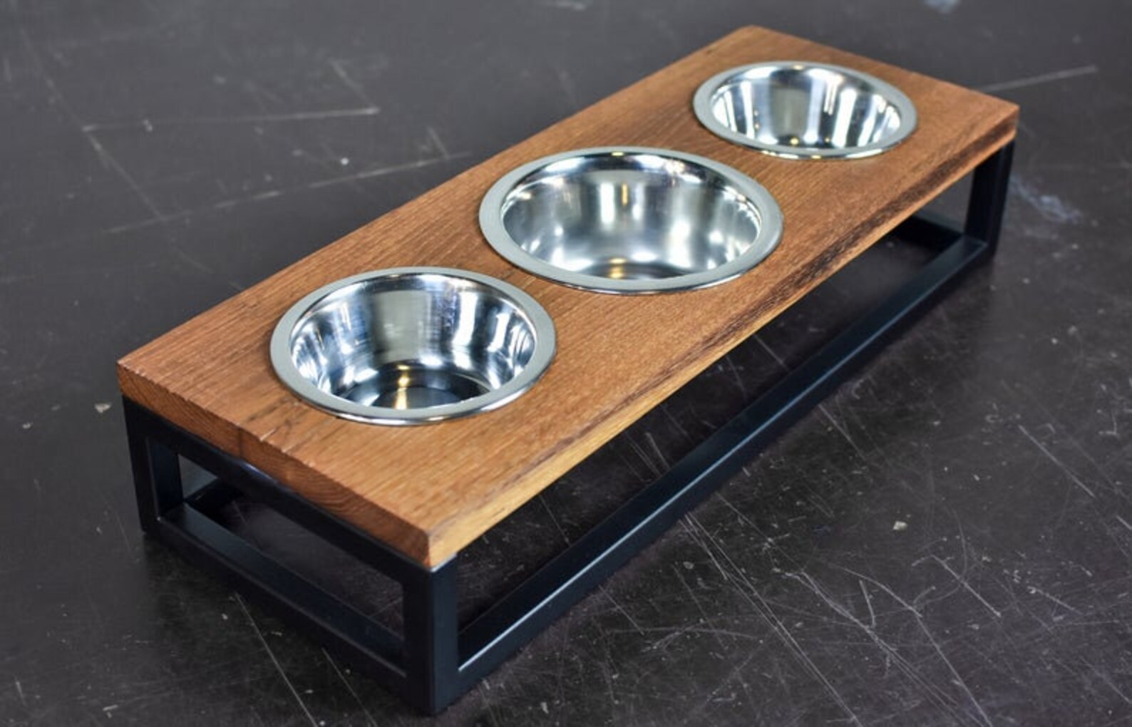 Pet Food Bowl Stand 3 Bowls Pet Feeder Small Dog Bowl Stand Etsy