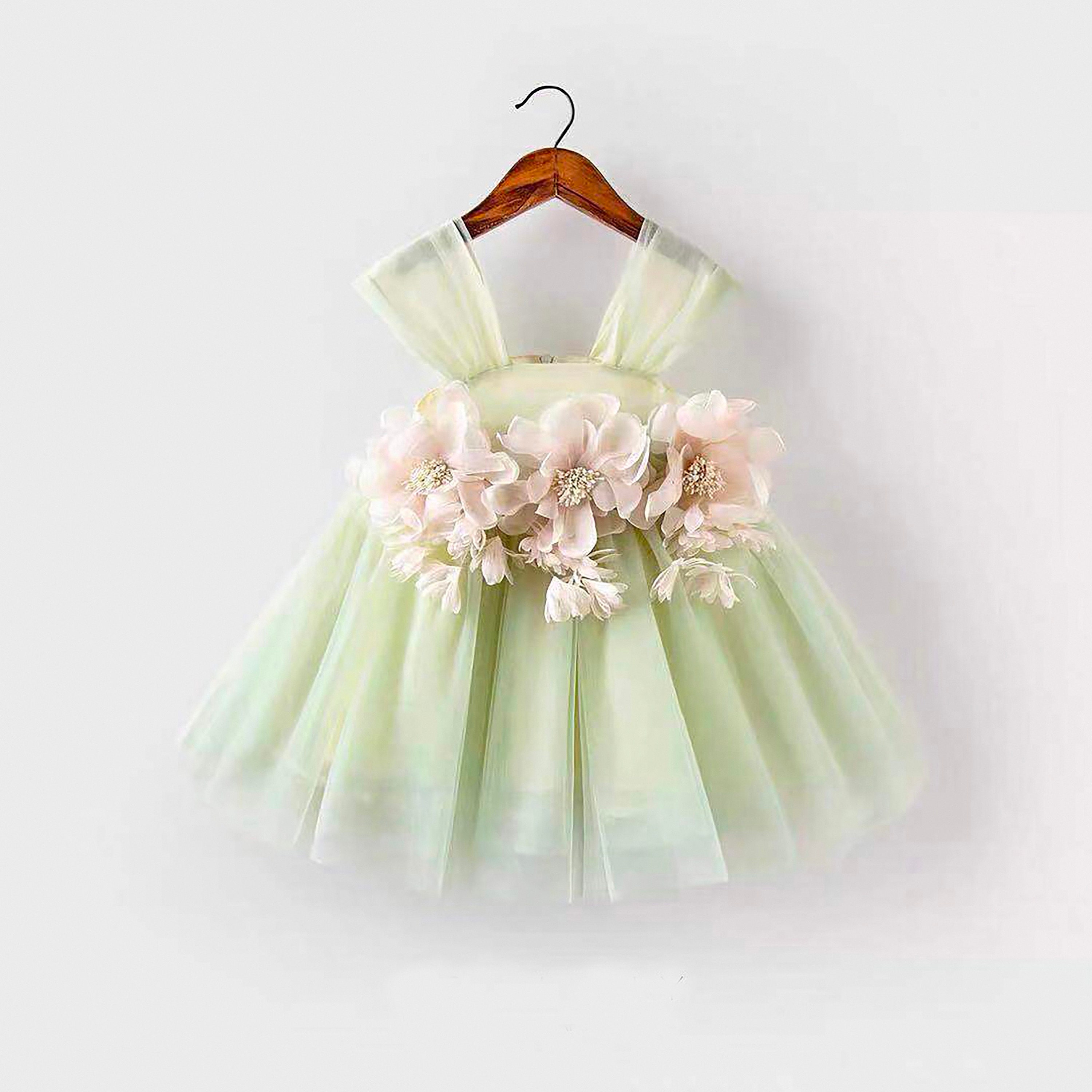 Baby Tulle Dress Sage Green Dress Green Toddler Dress First Etsy