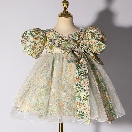 Puffy Satin Baby Girls Dresses Toddler Girl Birthday Dress Etsy