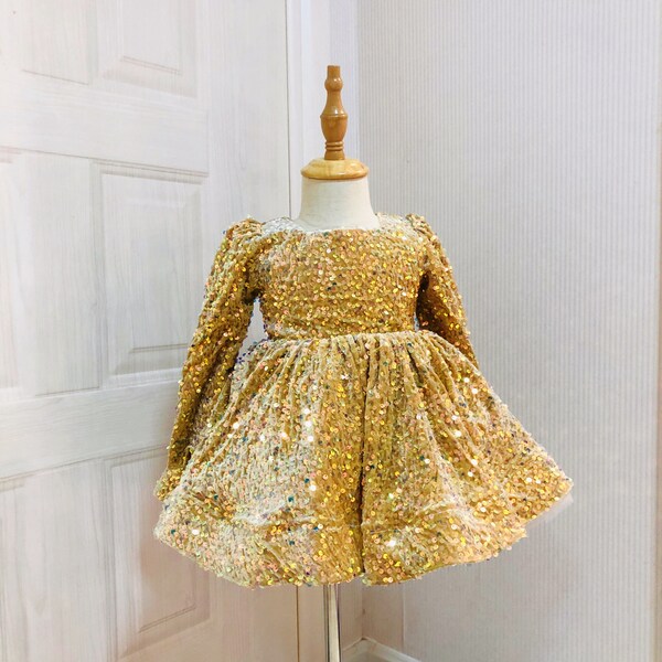 Gold Sequin Dress Etsy
