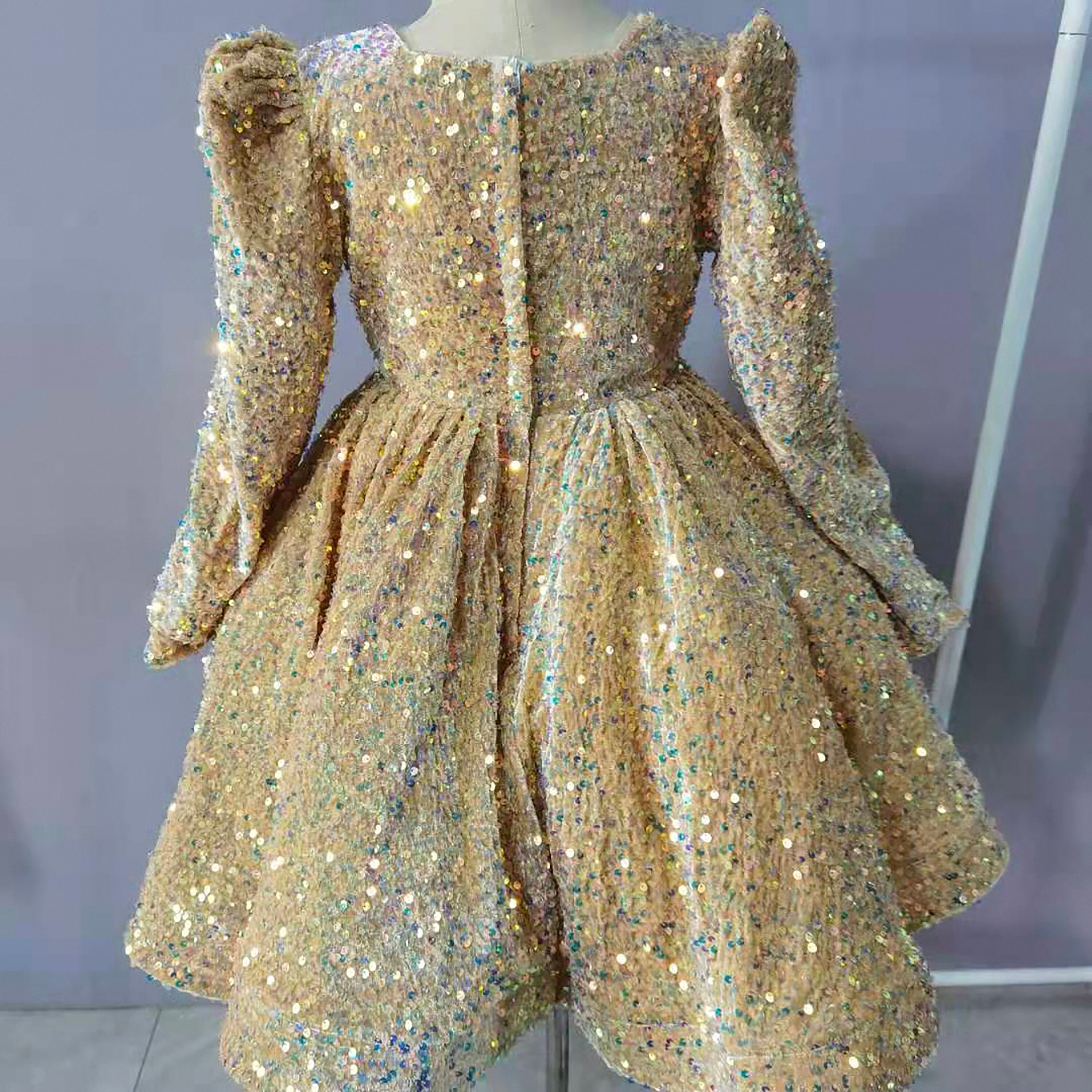 Baby Girls Gold Dress Sequins Princess Flower Clothing Summer | Etsy