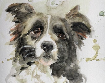 Custom Pet Portrait HAND PAINTED Watercolour, Custom Dog Portrait, Custom Watercolour Pet Commission, Pet Lover Gift, Dog Art