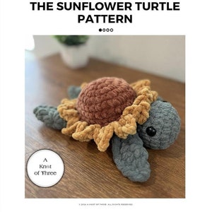 Sunny, The Sunflower Turtle Crochet PATTERN, No Sew Crochet Pattern, Easy Crochet Turtle Pattern, Beginner Friendly Amigurumi tutorial