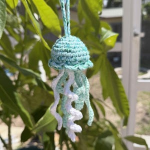 Crochet Jellyfish Car Ornament PATTERN, Easy Beginner Friendly PDF Download image 3