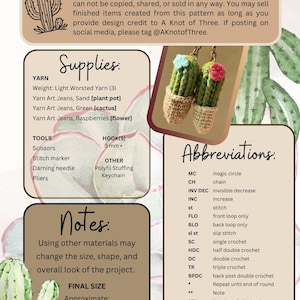 Crochet Cactus Keychain Pattern, Beginner Friendly, Adorable DIY (PDF Download) image 4