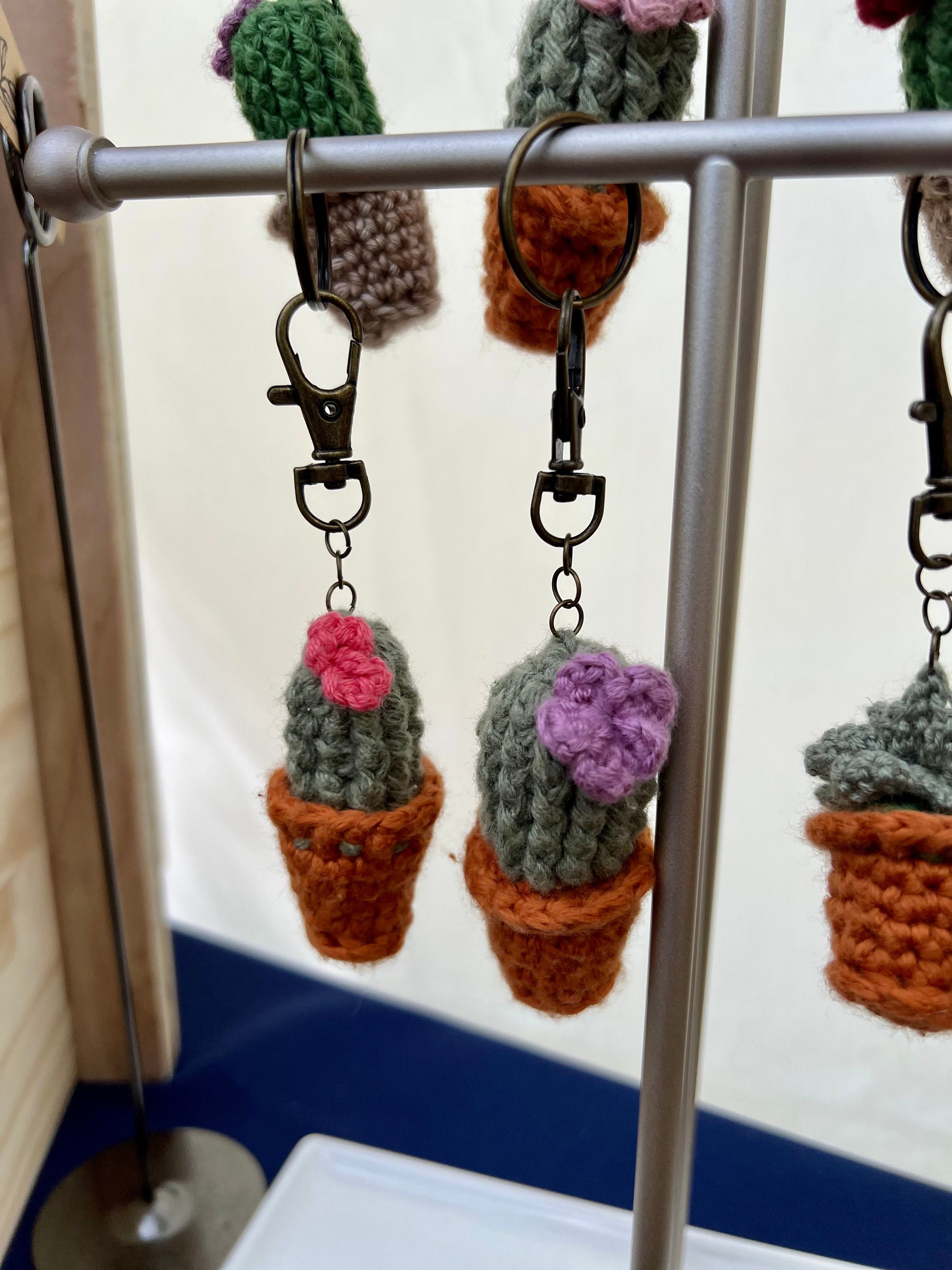 Handmade Bohemian Cactus Keychain – Woven Tassel, Zinc Alloy, 14cm