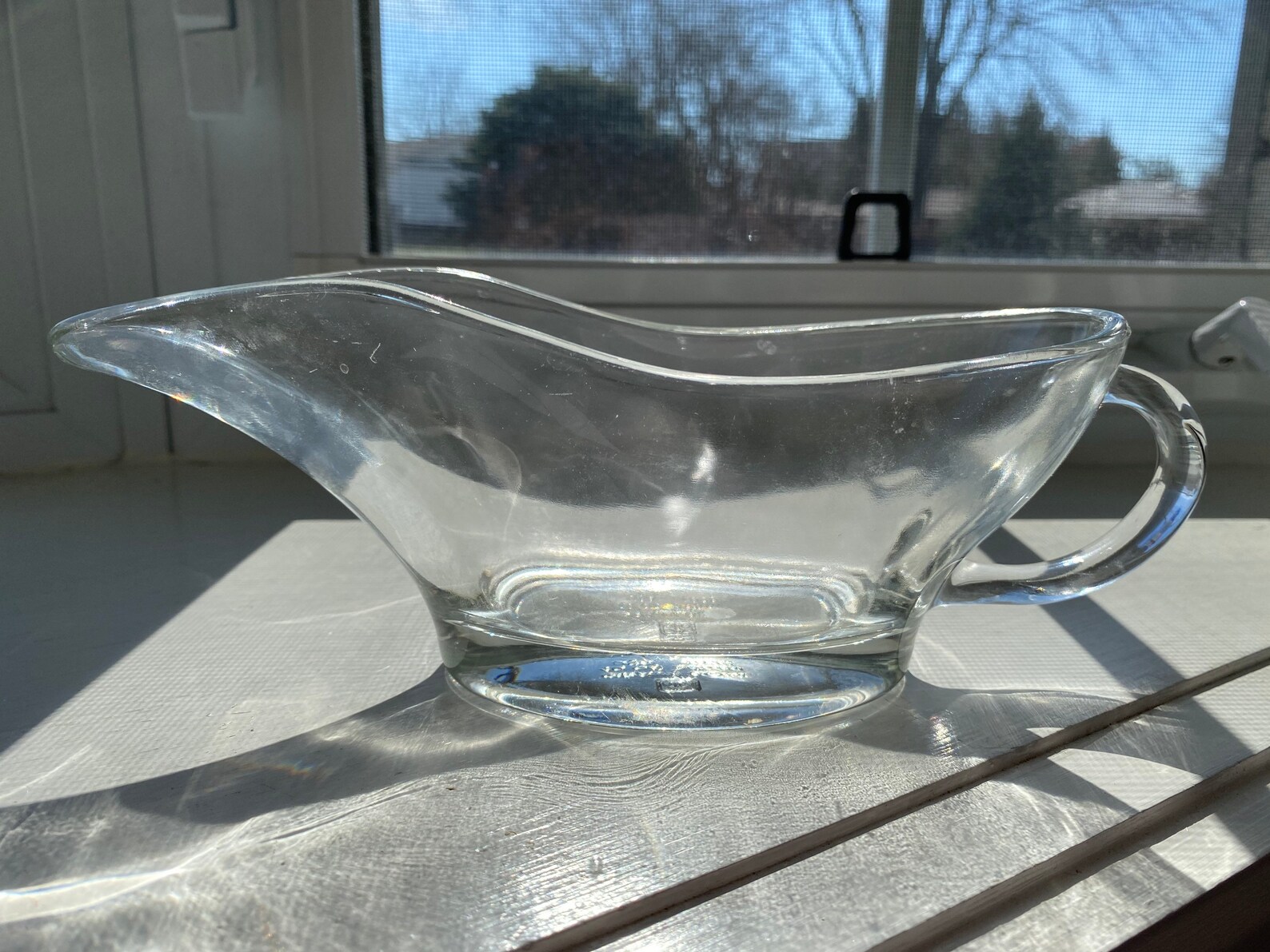 Vintage Clear Glass Anchor Hocking Gravy Boat Tableware Etsy