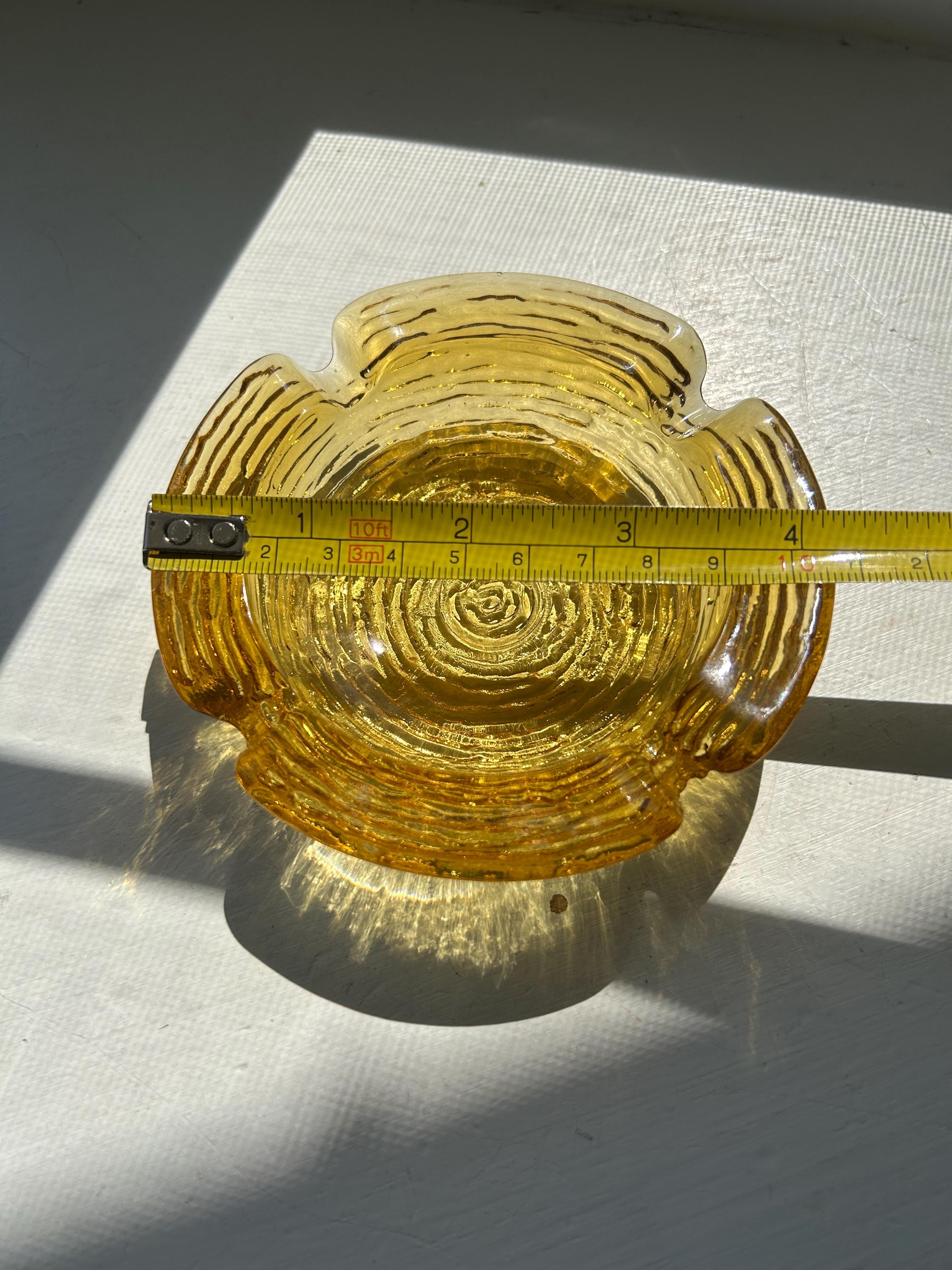 Vintage 1960’s - Anchor Hocking “soreno” Amber Rippled Glass 6.75 ...