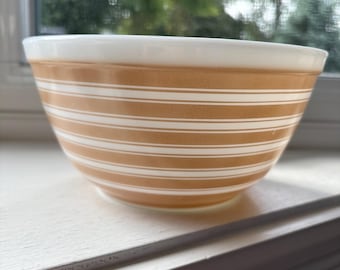 Vintage Pyrex 402 Sandelträrandig bunke, 1,5 liter, tillverkad i USA