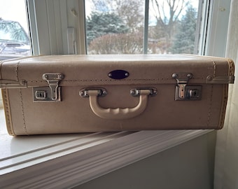 Vintage Cheney England 1950’s Mod Suitcase, Weekender, Carry-on Luggage