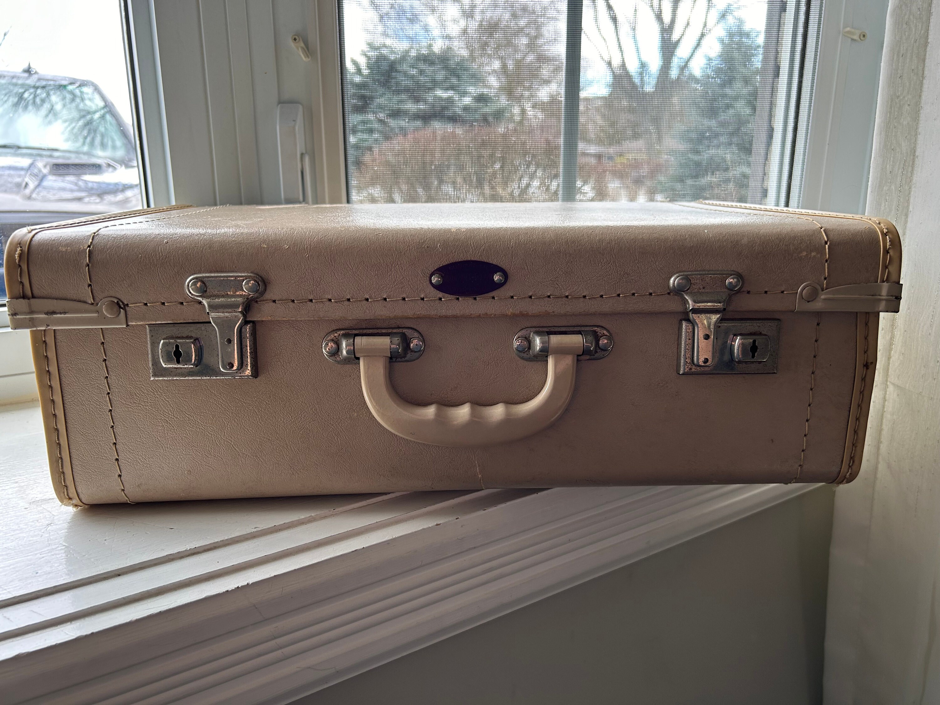 Vintage Cheney England 1950's Mod Suitcase, Weekender, Carry