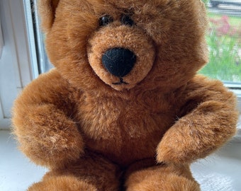 Vintage Brown Bear Plush Stuffed Teddy Bear, Made in Korea 1985