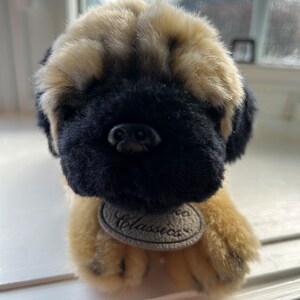 Vintage Yomiko Classics Pug Puppy Dog, Stuffed Plush Dog, Russ