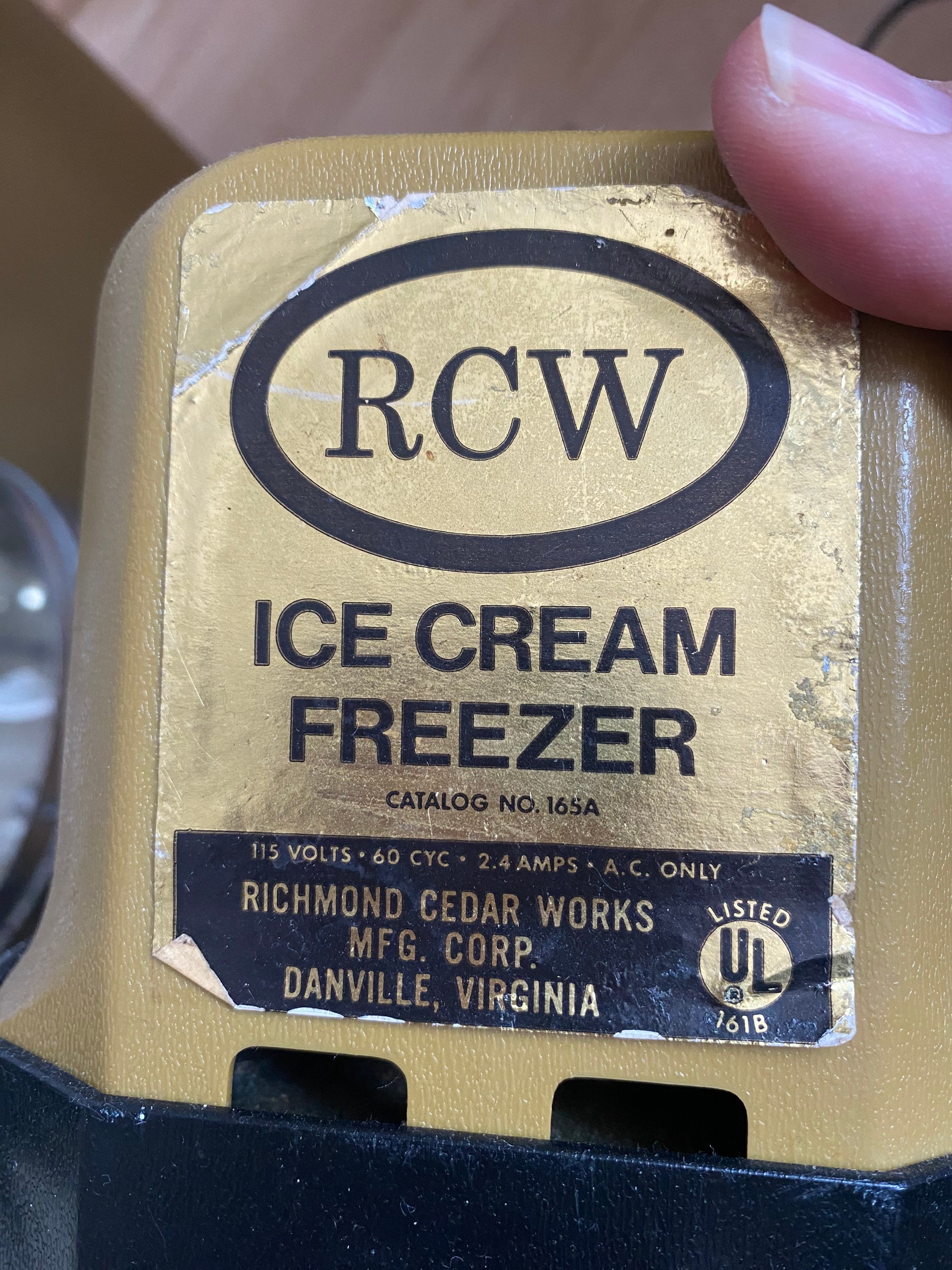 Vintage Electric Ice Cream Freezer RCW 5 Quart Ice Cream Etsy