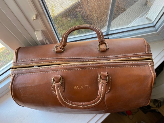 Vintage braune Leder Arzttasche, Hausbesuche Tasche, Arzttasche