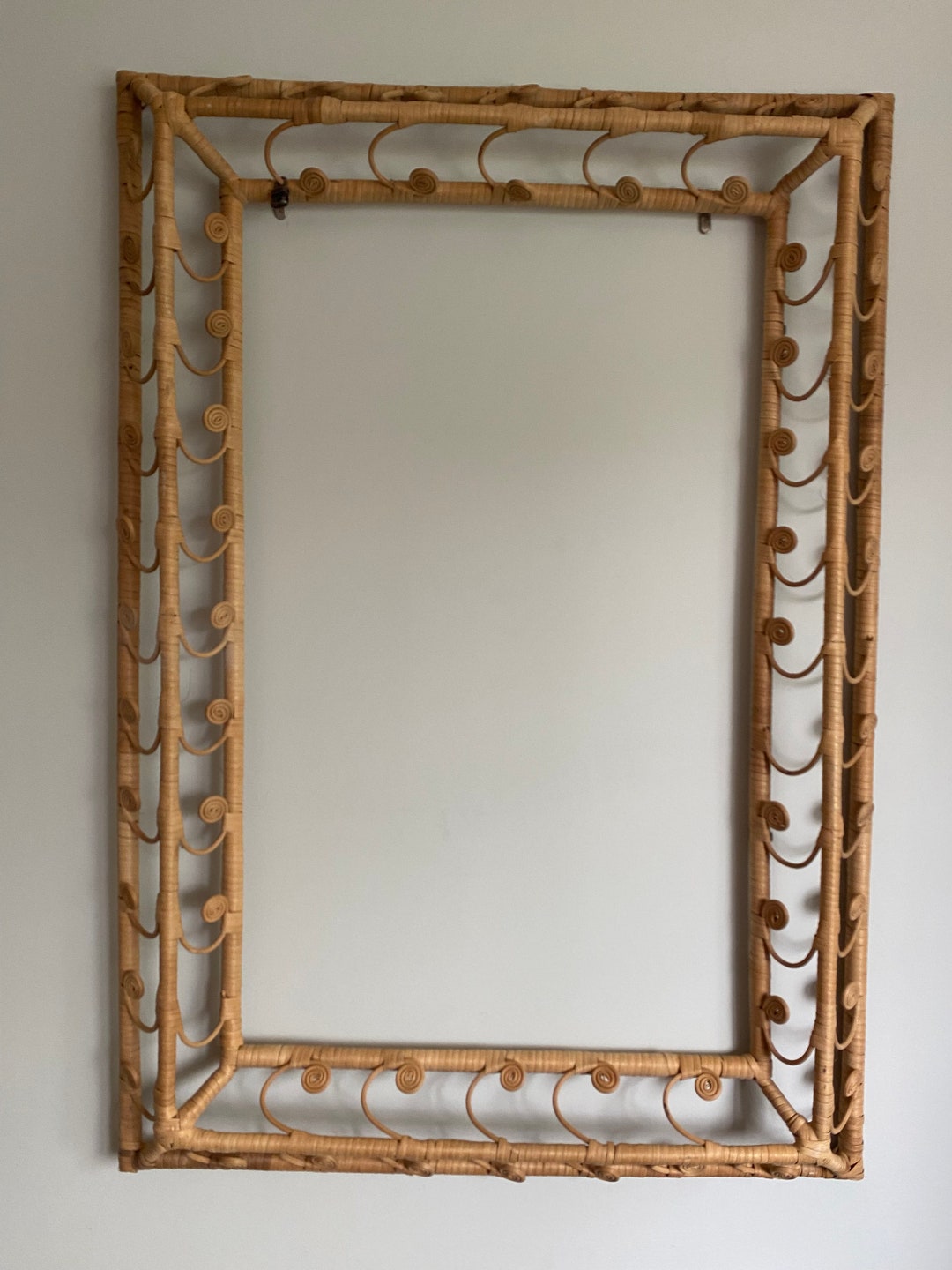 Vintage Bamboo Frame Boho Wall Frame Etsy