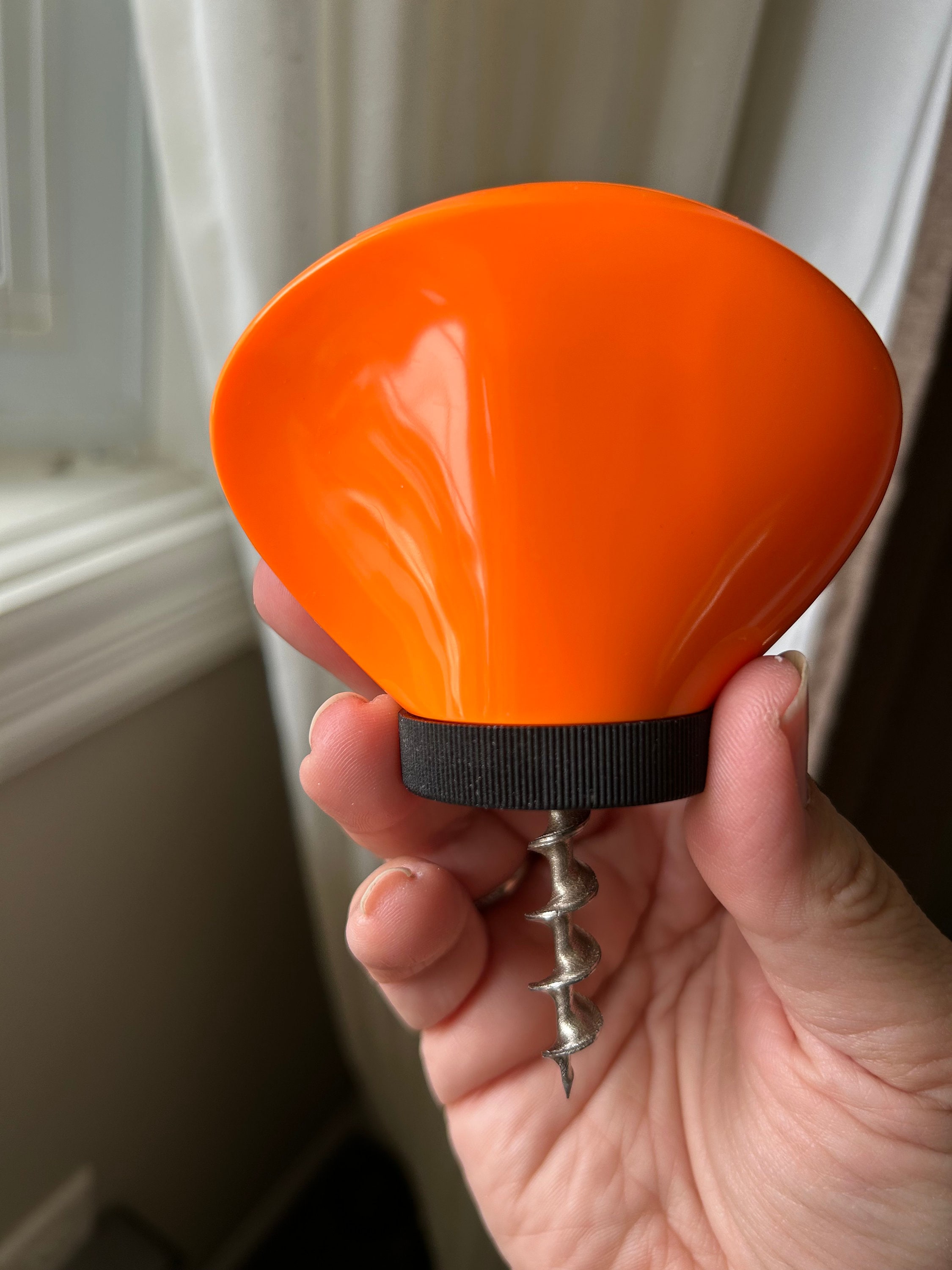 Vintage Sieger 600 Corkscrew, Retro Orange Wine Bottle Opener