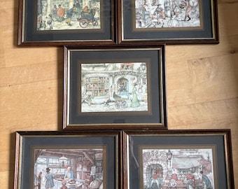 Anton Pieck. Framed Print: Vintage Dutch Market Scene Illustration