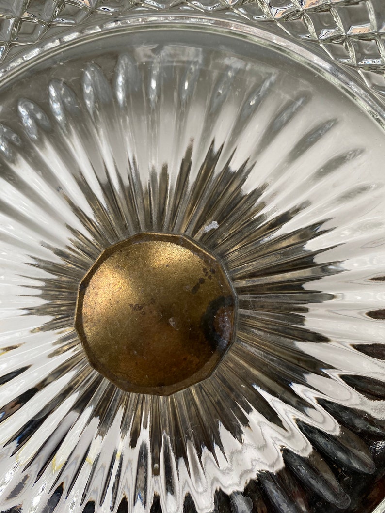 Vintage Crystal Bowl on Brass Pedestal and Marble Base With Etsy