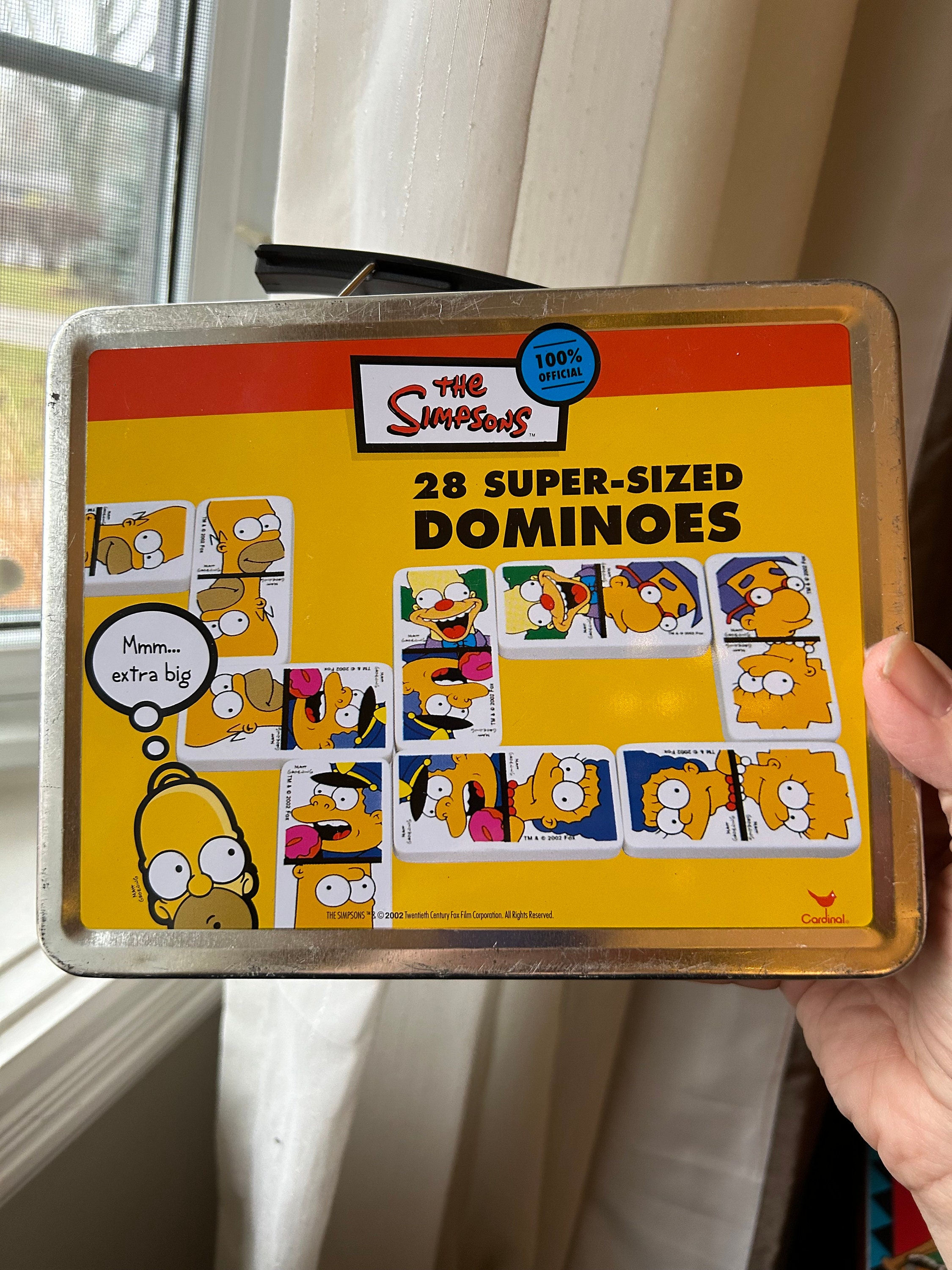 The Simpsons Dominoes Set in Lunchbox Style Tin, 28 Super Sized