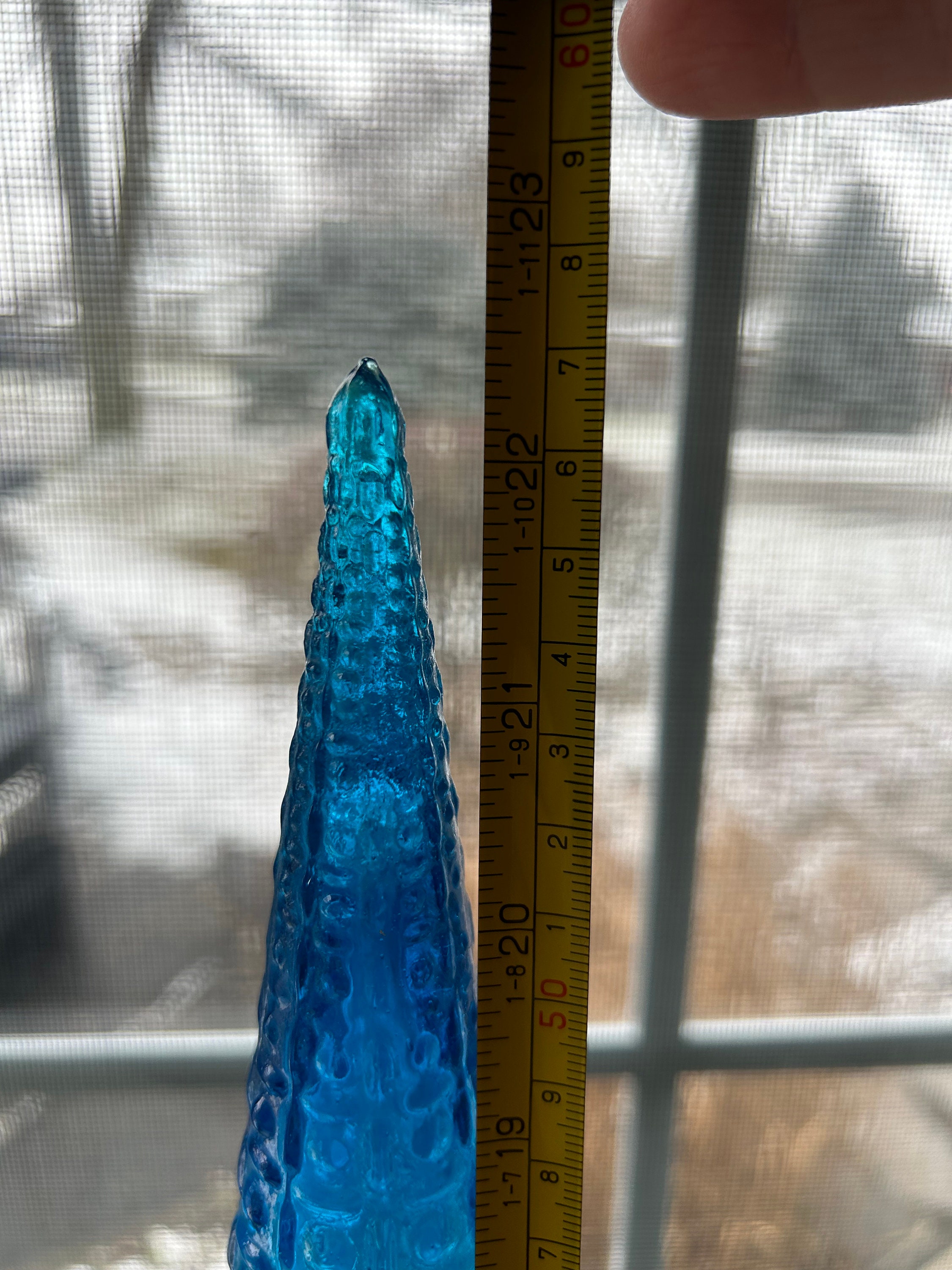 Vintage Italian Genie Bottle in the Aztec Pattern, Empoli Glass