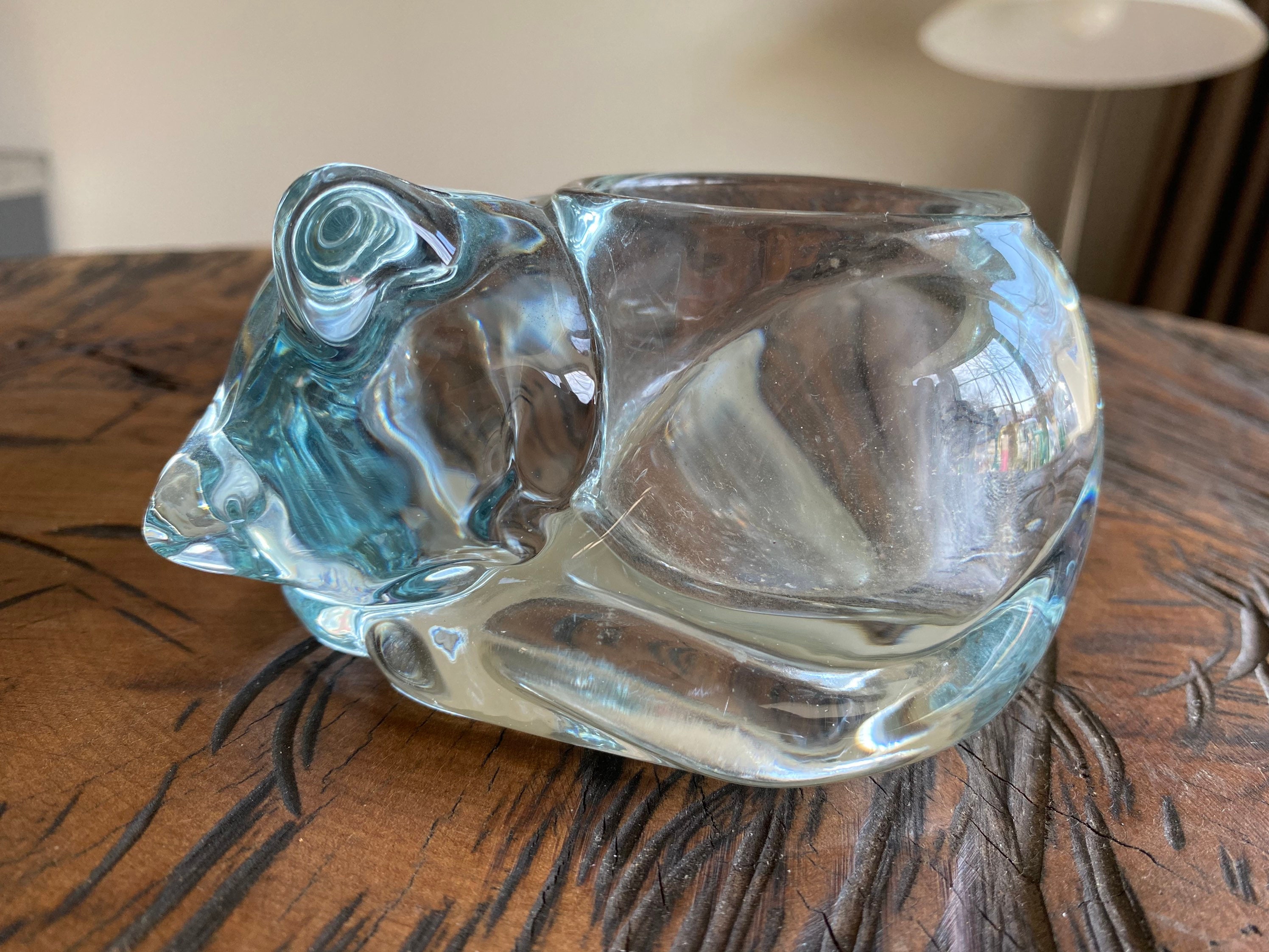 Vintage Candle Holder Indiana Glass Clear Glass Cat Votive Etsy