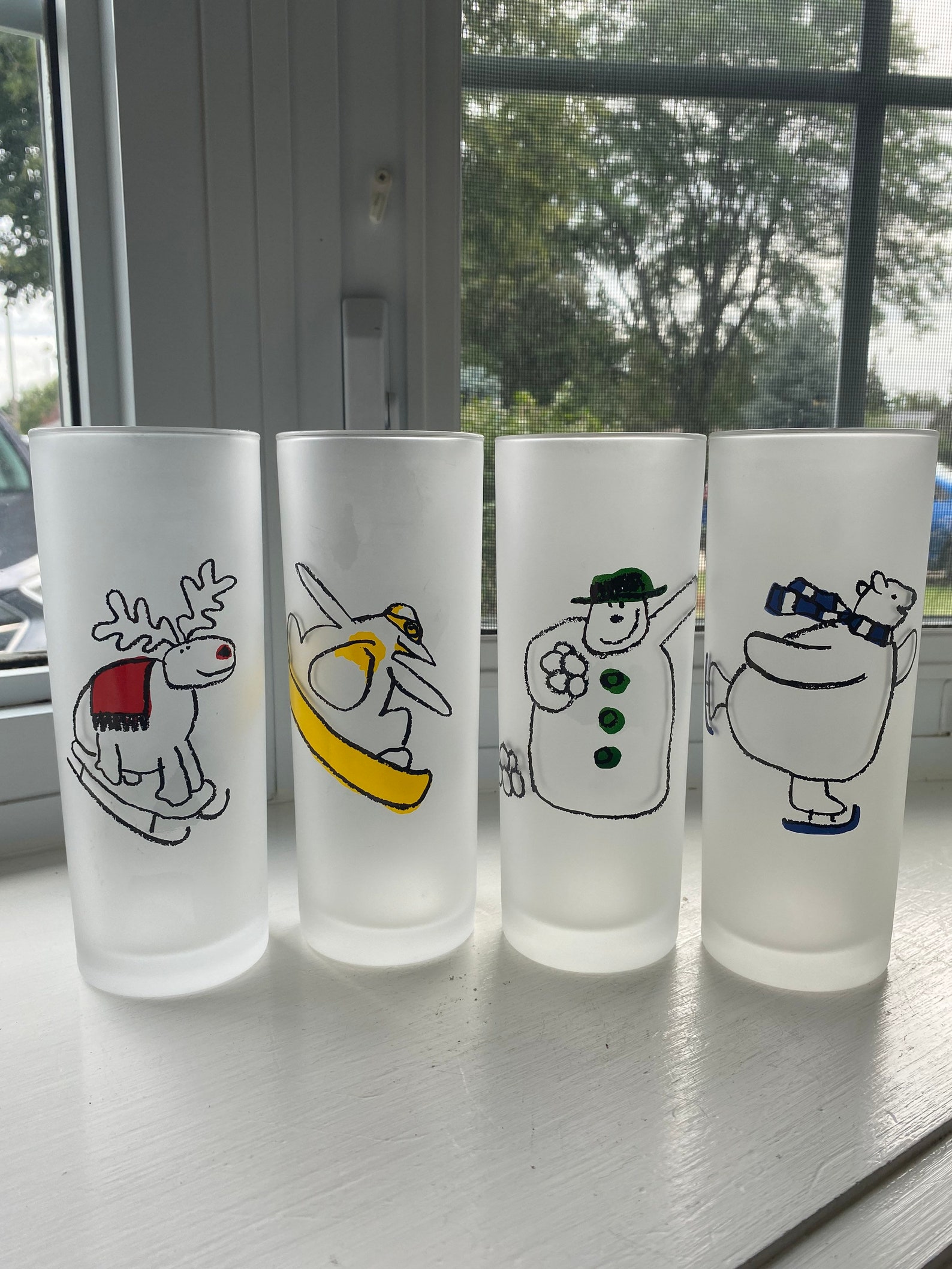 Vintage Tall Frosted Drinking Glasses Made by Dartington Etsy