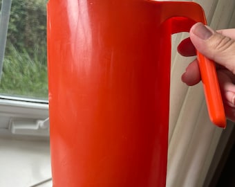 Vintage Milk Jug, Milk Container for Plastic Milk Bags, Twinpak, Made in Canada, Bright Orange/Red, Canadian Milk