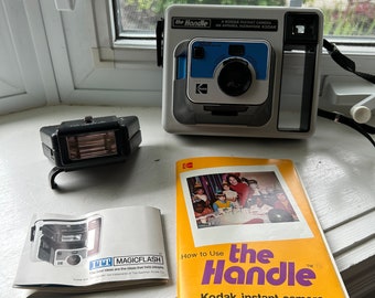 Vintage Kodak “The Handle” Instant Camera, Original Box and Instructions, Flash