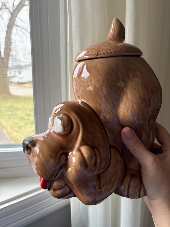 Vintage Mccoy Puppy Cookie Jar, Thinking Puppy Cookie Jar, 0272