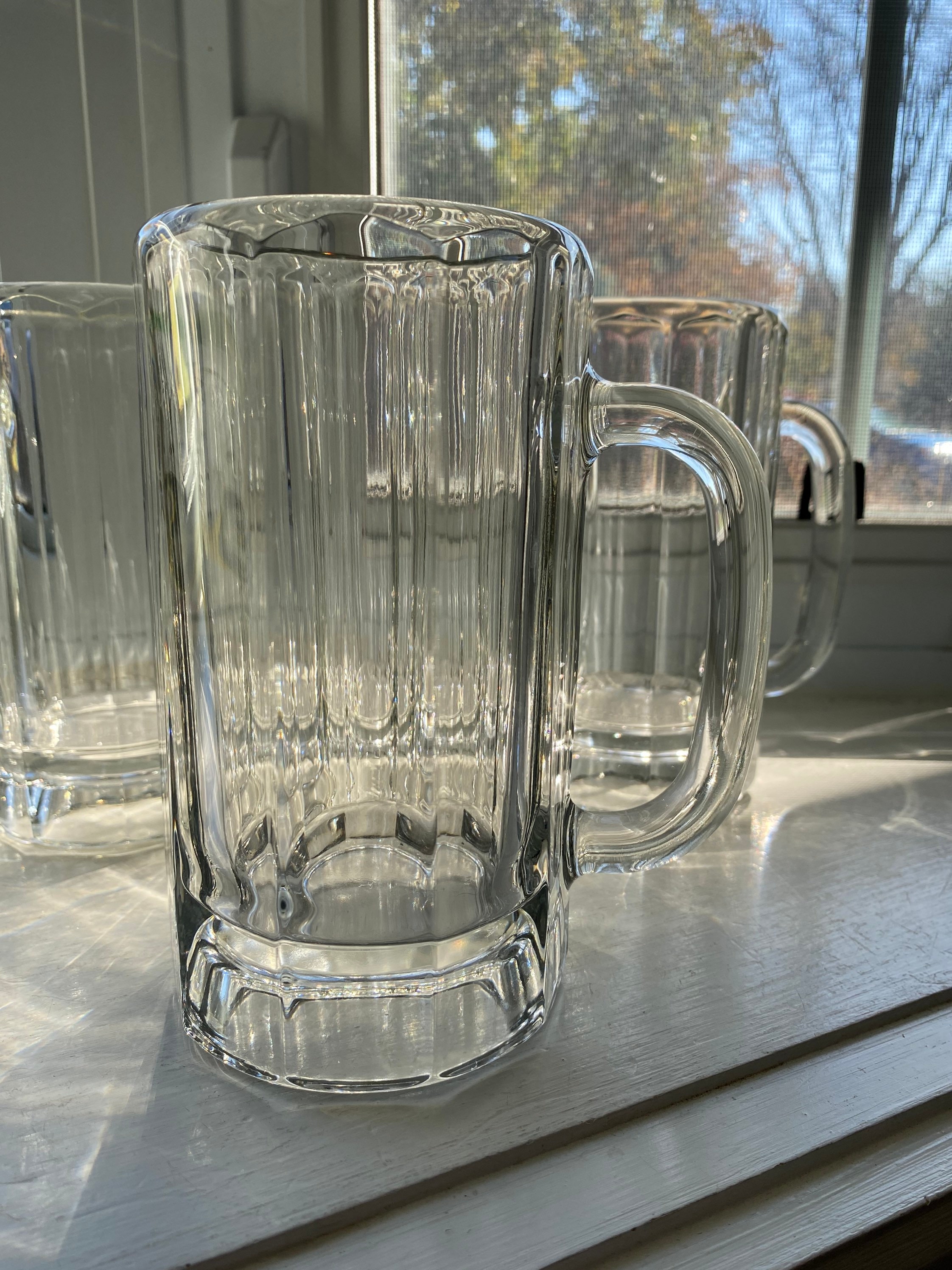 Vintage Libbey Beer Mugs Heavy Glass Beer Mugs With D Etsy