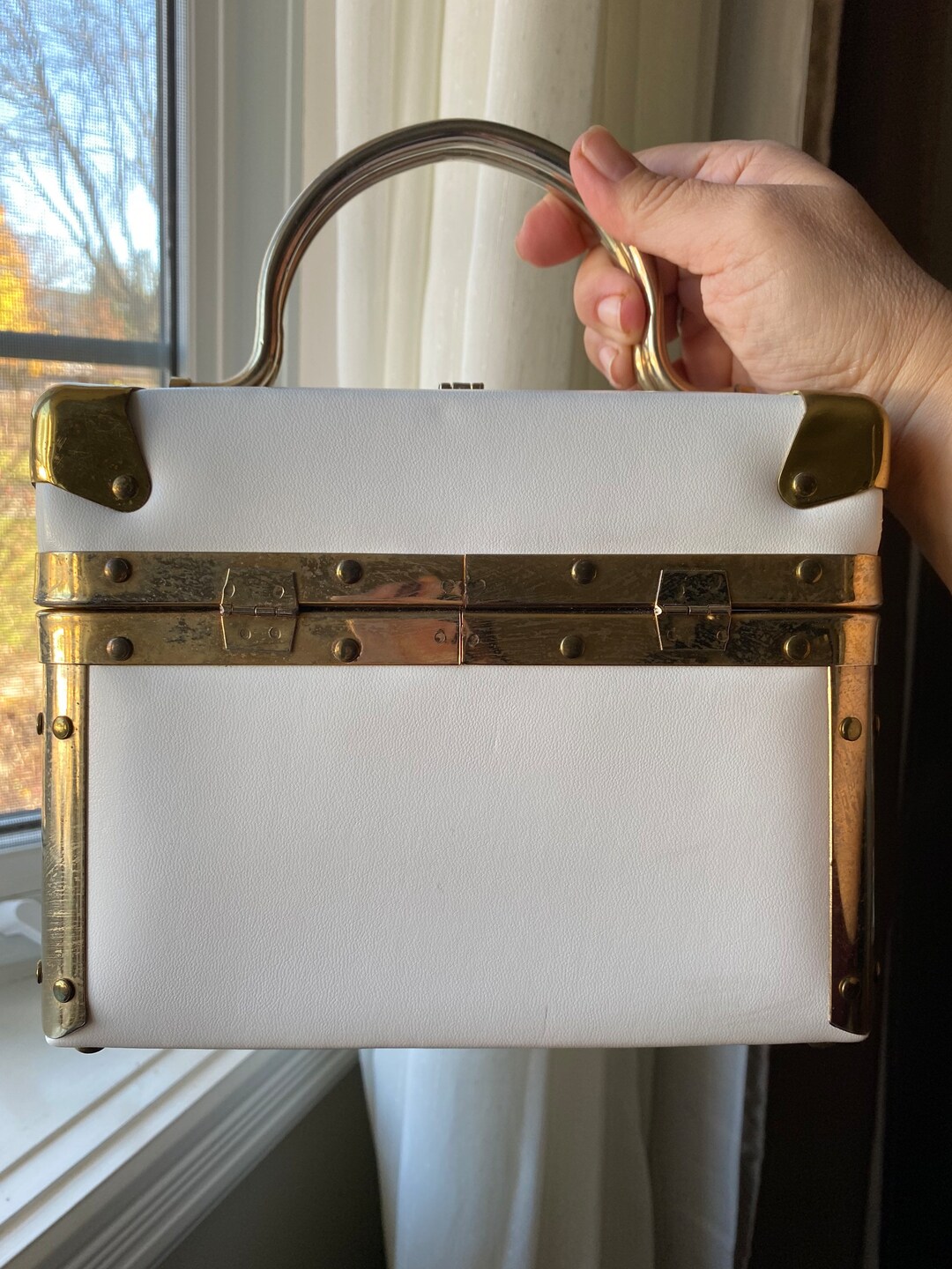 Vintage Delill Box Purse Train Case Box Purse White and Etsy