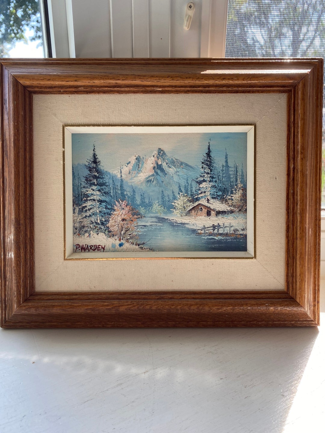 Vintage Signed P. Warden Landscape Oil Painting in Wood Frame Etsy