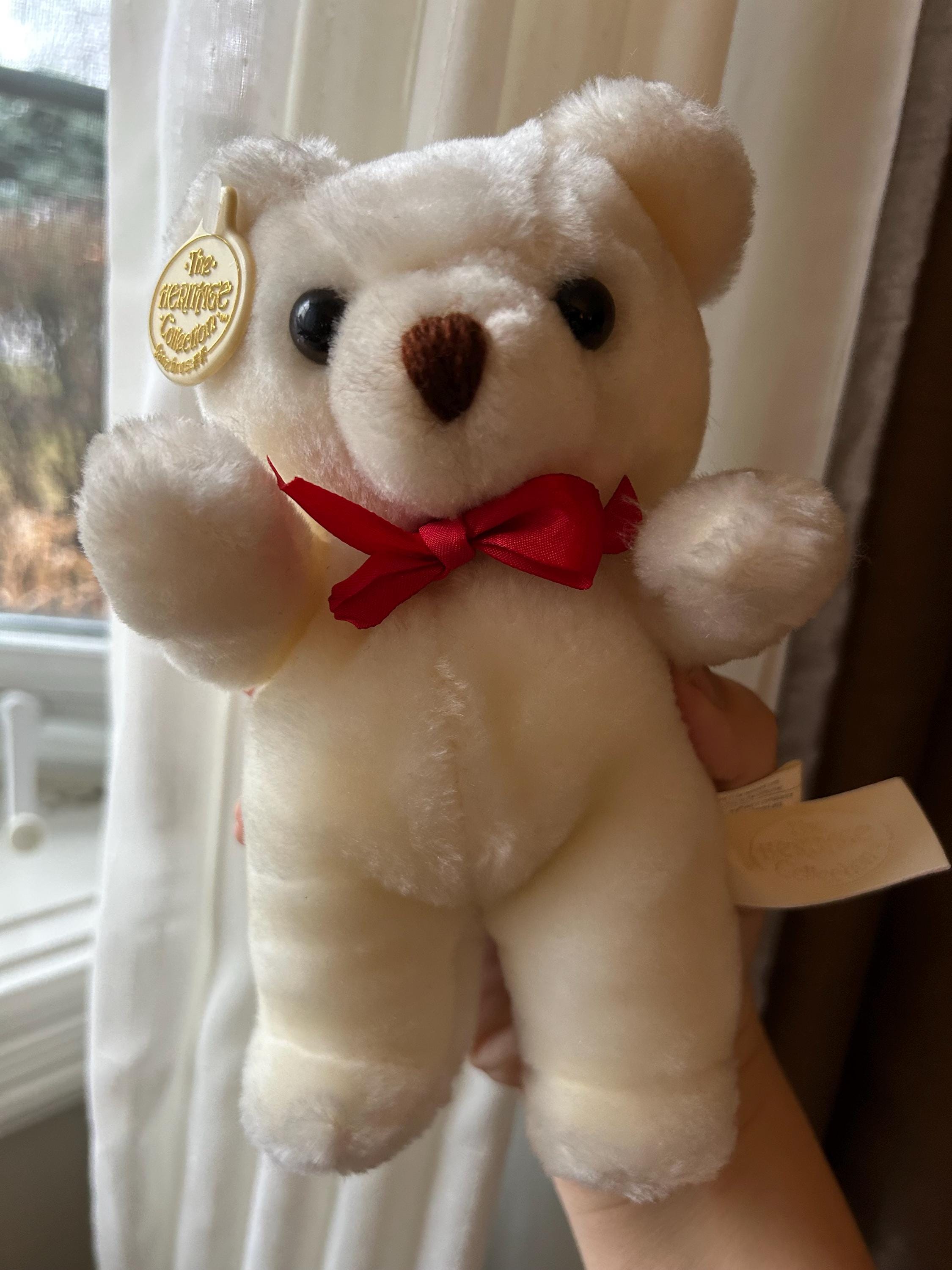 Vintage Ganzbros Small White Teddy Bear, the Heritage Collection