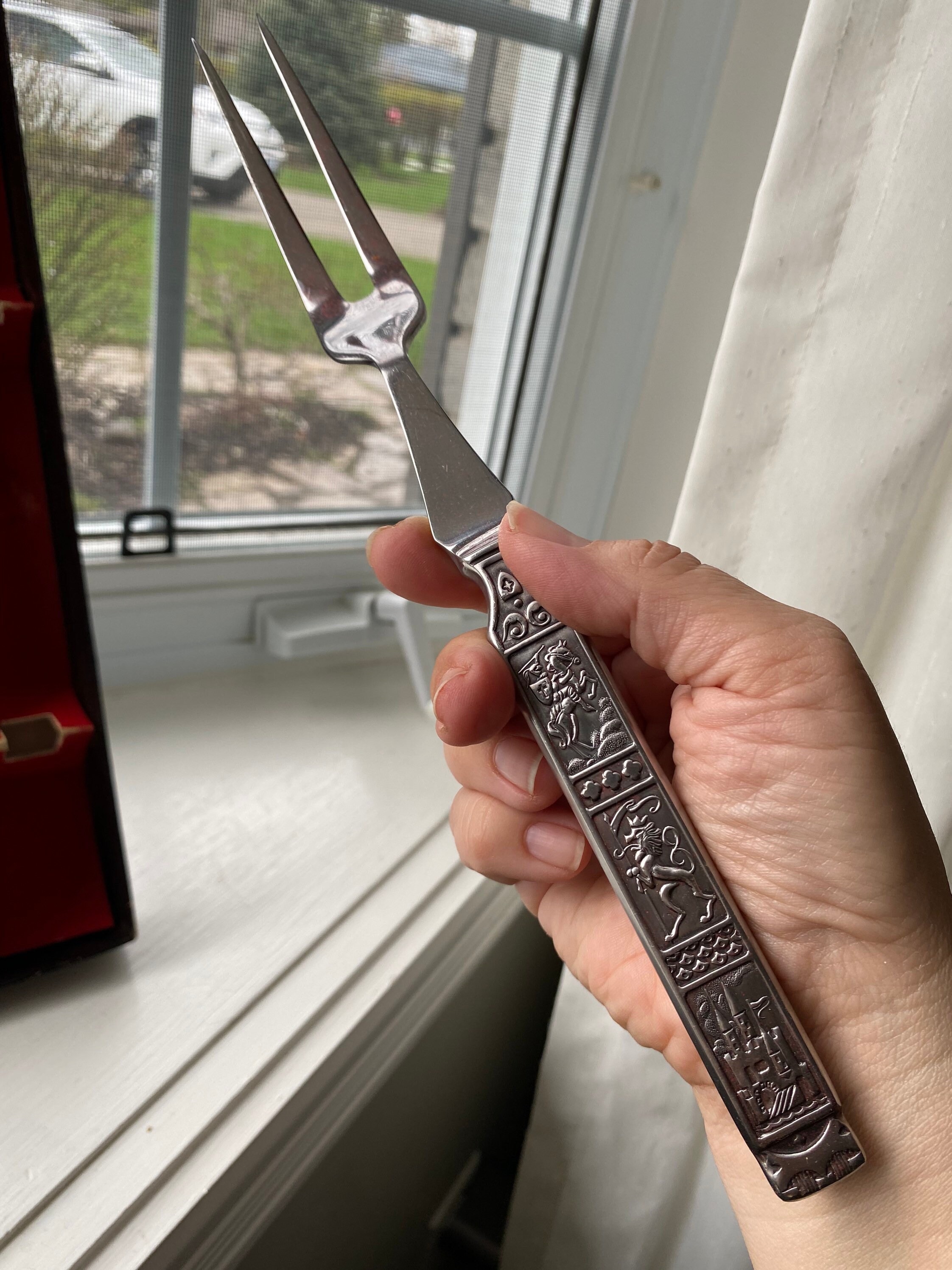 骨董  器 3個セット Vintage National Silver Company 3 Piece Carving Set in