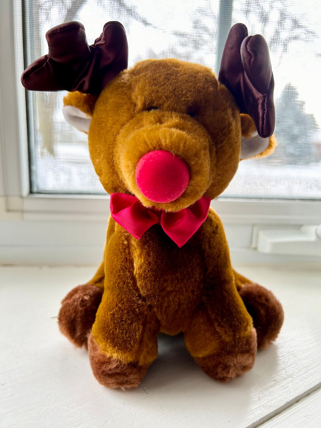 Stuffed Rudolph Vintage Fun Farm by Dakin Rudolph the Red Nosed Reindeer Plush Toy ...