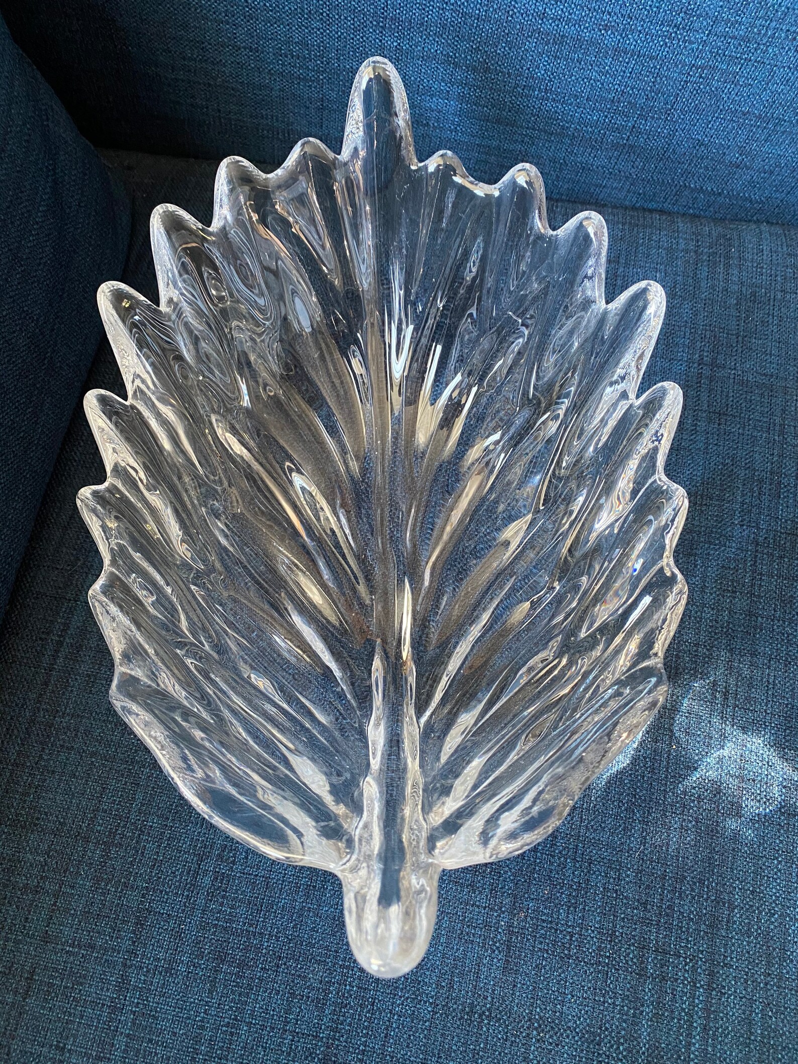 Vintage Clear Glass Leaf Shaped Fruit Bowl Etsy