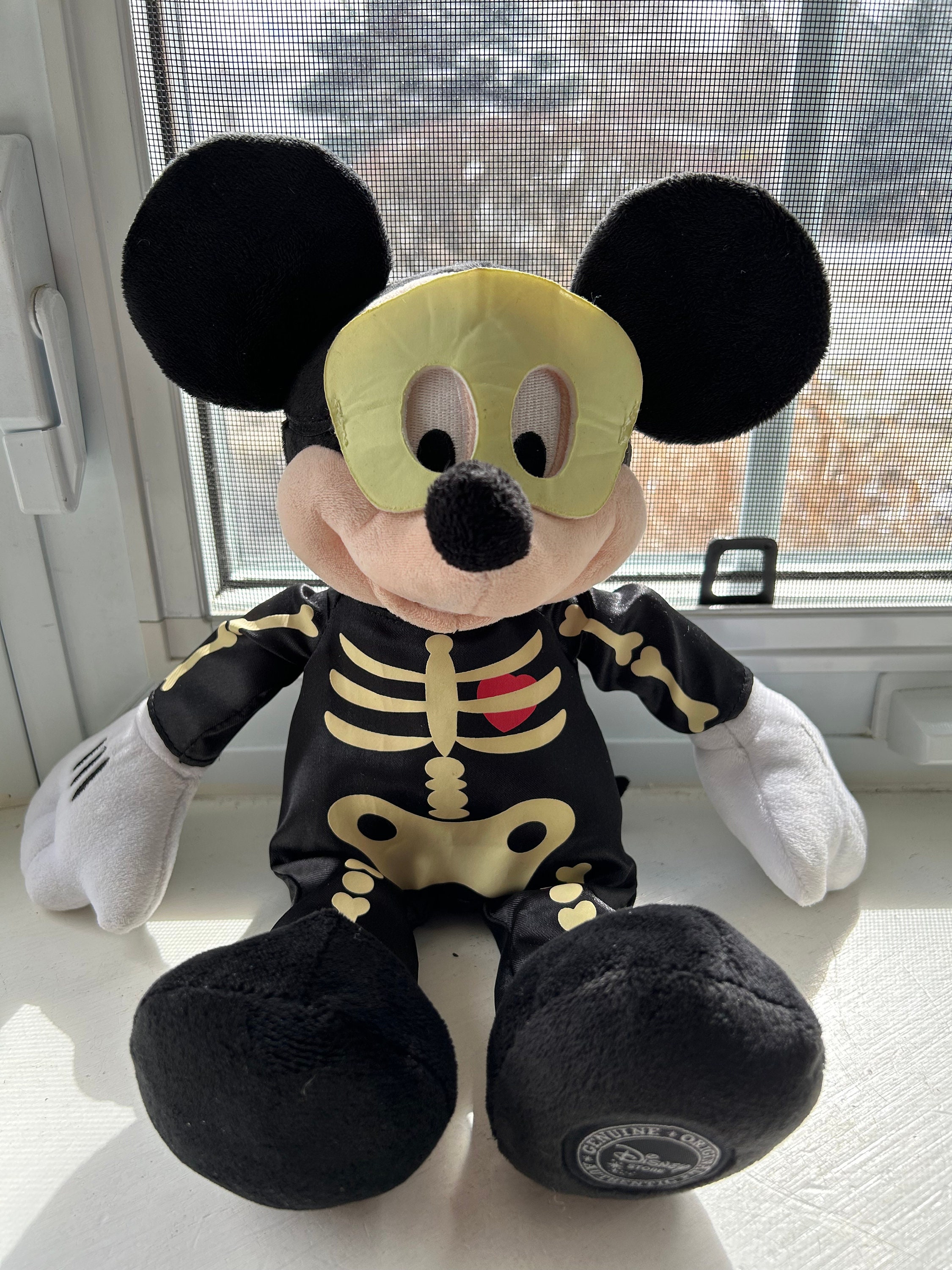 Disney Store Mickey Mouse Halloween Skeleton Costume Plush