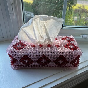 Vintage Beaded Tissue Box Cover, Fancy Kleenex Box Cover, Retro