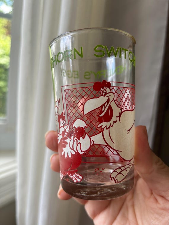 Vintage Foghorn Leghorn Juice Glass, Warner Brothers Looney Tunes