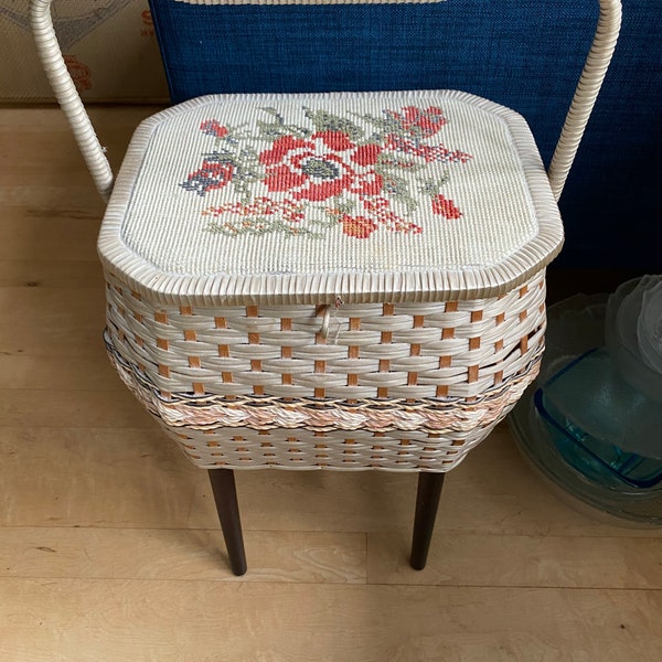 Wicker Sewing Basket Etsy