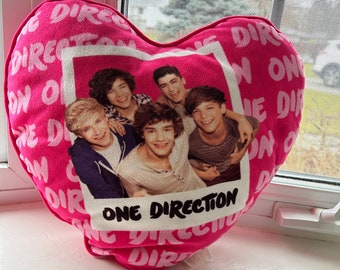 One Direction 1D Pink Heart Cushion Plush Pillow Niall Liam Zyan