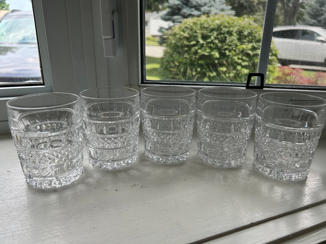 Vintage Crystal Whiskey Glasses Set of 5 Bohemia Crystal Etsy