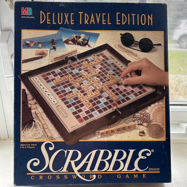 Deluxe Travel Scrabble Crossword Game, Original Box, 1990