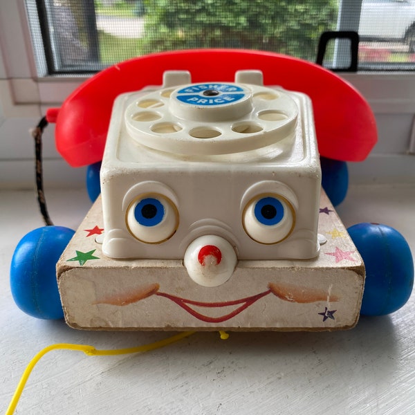 Vintage Fisher-Price Chatter Telephone Pull Toy - Classic Toys - Toddler Toy - Baby Toy - 747 - Made in USA