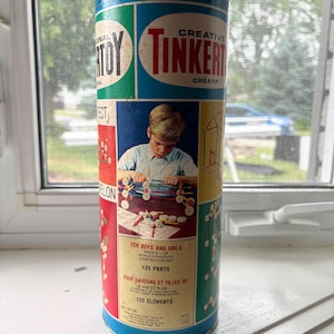 Vintage Original TinkerToy Junior Architect, 125 Pieces, Complete, 1972, Building and Construction Toy